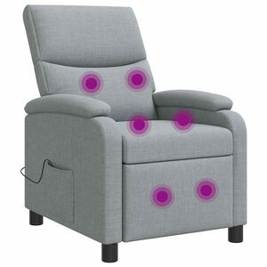 vidaXL Massagef&aring;t&ouml;lj Ljusgr&aring; Tyg