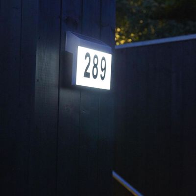 Luxbright Väggbelysning solcell LED husnummerskylt Cornwall vit 34106