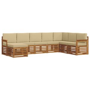 vidaXL Utomhussoffset 8 pcs Naturlig och Beige Massivt Akaciatr&auml;