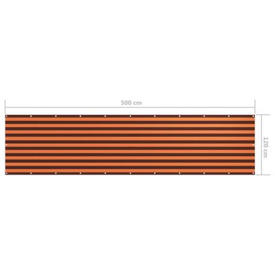 vidaXL Balkongskärm orange och brun 120x500 cm oxfordtyg