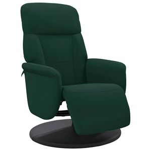 vidaXL Reclinerf&aring;t&ouml;lj med fotst&ouml;d m&ouml;rkgr&ouml;n sammet