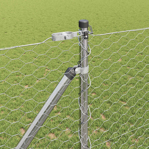 vidaXL St&auml;ngselstolpe Silver 10 x 1,2 m (36 mm n&auml;t) St&aring;l