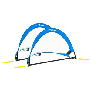 vidaXL Fotbollsm&aring;l f&ouml;r barn 2 st med f&ouml;rvaringsv&auml;ska 75,5x46x48 cm