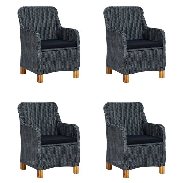 vidaXL Matgrupp f&ouml;r tr&auml;dg&aring;rden 5 delar m&ouml;rkgr&aring;