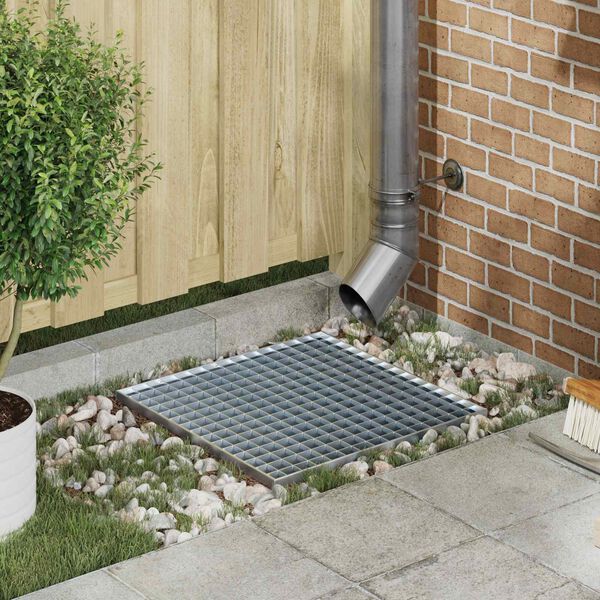 vidaXL Galler Silver 50 x 50 x 2 cm Varmf&ouml;rzinkad st&aring;l