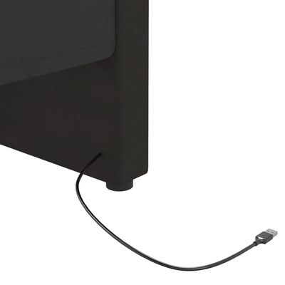 vidaXL Dagbädd med madrass USB svart sammet 90x200 cm