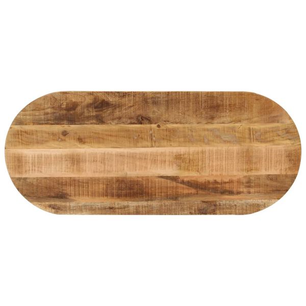 vidaXL Bordsskiva 120x60x3,8 cm oval massivt grovt mangotr&auml;