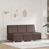 vidaXL Modulsofa utan armst&ouml;d 3 pcs Brun 55 x 74 x 82 cm Konstl&auml;der