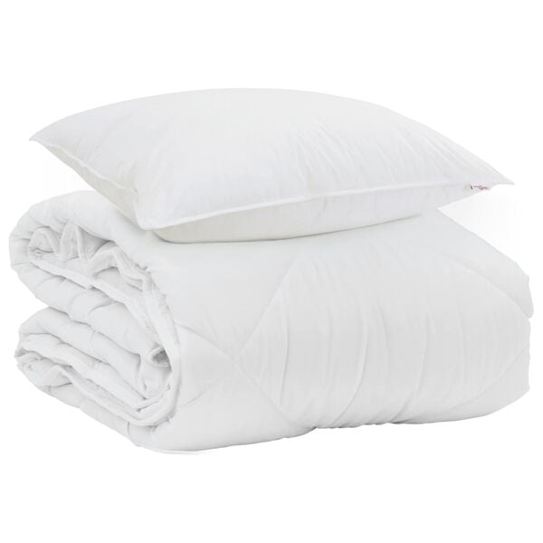 vidaXL Sommar Duvet med kudde 2 pcs Vit Mikrofiber
