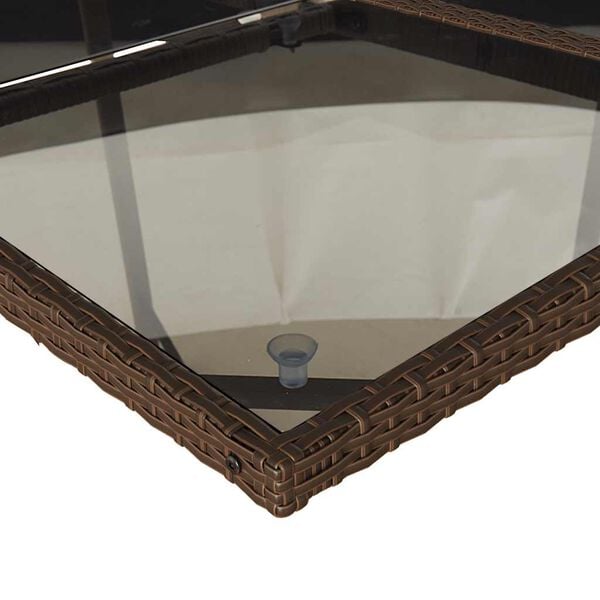 vidaXL Matgrupp f&ouml;r tr&auml;dg&aring;rden med dynor 9 delar konstrotting brun