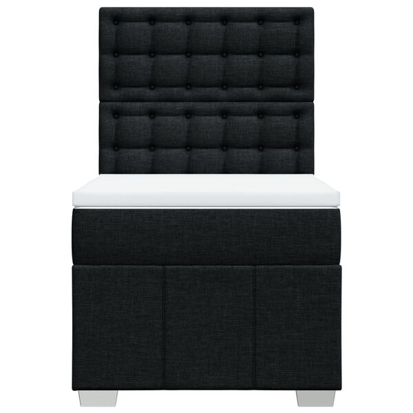 vidaXL Rams&auml;ng med madrass svart 90x200 cm tyg