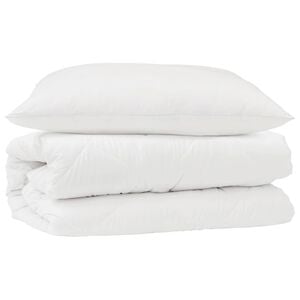 vidaXL T&auml;ckeset med kudde 2 pcs Vit Mikrofiber