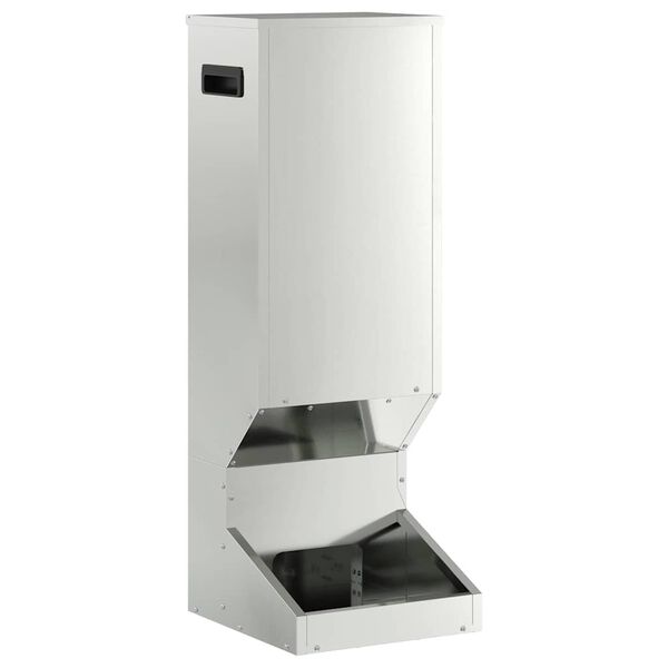 vidaXL R&aring;djur Foderautomat Silver 28 x 30 x 80 cm Galvaniserat St&aring;l
