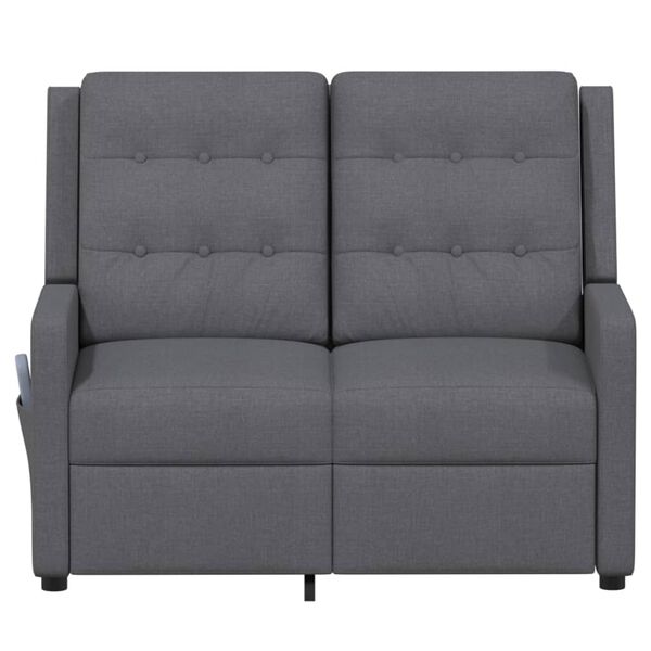 vidaXL Massagefåtölj 2-sits ljusgrå tyg