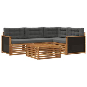 vidaXL Utomhussoffset 5 pcs Naturlig och Antracit 79 x 79 x 37 cm