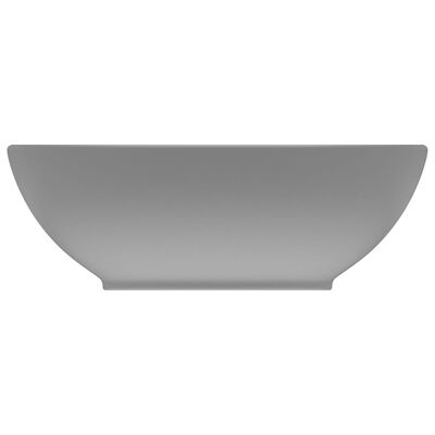 vidaXL Lyxigt ovalt handfat matt ljusgrå 40x33 cm keramik