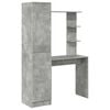 vidaXL Skrivbord Betonggr&aring; 113.5 x 39 x 168 cm 2 st