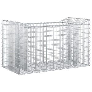 vidaXL Gabion upph&ouml;jd s&auml;ng Silver 50 x 100 x 60 cm Galvaniserat St&aring;l