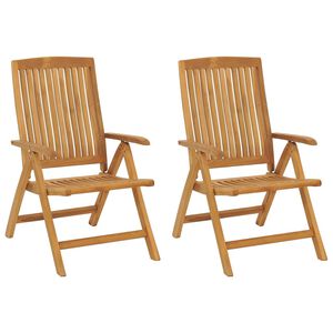 vidaXL F&auml;llbara f&aring;t&ouml;ljer 2 st massivt tr&auml; i teak