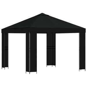vidaXL Paviljong 3 x 3 m Svart Polyester och St&aring;l 190 gsm