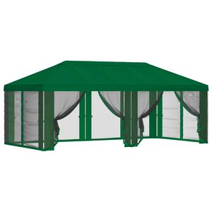 vidaXL Gazebo-tak med sidov&auml;ggar Gr&ouml;n 600,5 x 300,5 cm Polyester