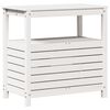 vidaXL Växtbord med hyllor vit 82,5x45x81 cm massiv furu