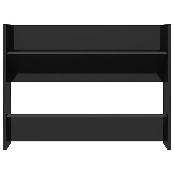 vidaXL Väggmonterat skoställ svart högglans 80x18x60cm konstruerat trä