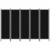vidaXL Rumsavdelare 5 paneler svart 250x180 cm
