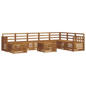 vidaXL Utomhussoffset 9 pcs Naturf&auml;rg Massivt Akaciatr&auml;