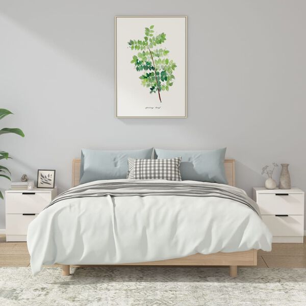 vidaXL S&auml;ngbord 2 st vit konstruerat tr&auml;