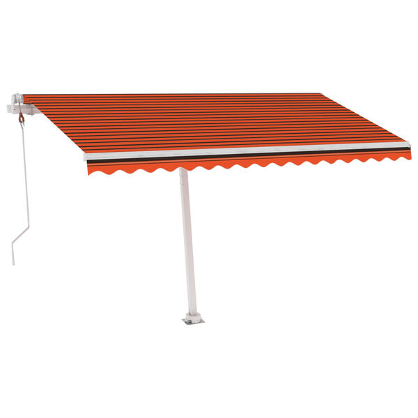 vidaXL Automatisk markis med vindsensor & LED 450x350 cm orange/brun