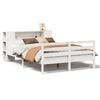vidaXL S&auml;ng med bokhylla utan madrass vit 135x190cm massiv furu