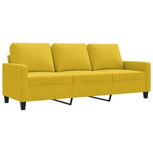 vidaXL 3-sitssoffa gul 180 cm sammet