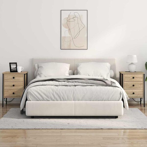 vidaXL Nattduksbord med l&aring;da Sonoma-ek 42 x 41 x 61 cm Konstruerat tr&auml;