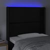 vidaXL S&auml;nggavel LED svart 83x16x118/128 cm konstl&auml;der