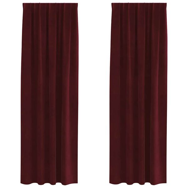 vidaXL M&ouml;rkl&auml;ggningsgardiner 2 pcs Vinr&ouml;d 140 x 260 cm Sammet