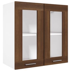 vidaXL V&auml;ggsk&aring;p glas &ldquo;Lyon&rdquo; brun ek 60x31x60 cm konstruerat tr&auml;