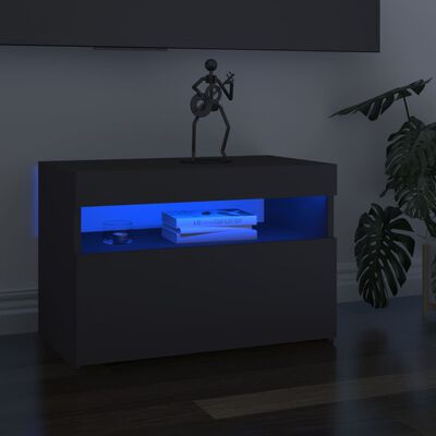 vidaXL TV-bänk med LED-belysning 2 delar grå 60x35x40 cm