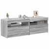 vidaXL Tv-bänkar 2 st med LED-belysning grå sonoma 60x35x40 cm
