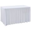 vidaXL Bords&ouml;verdrag 2 st stretch golvl&aring;ngt vit 183x76x74 cm