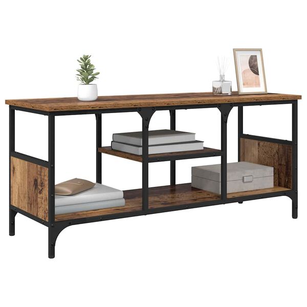 vidaXL TV-sk&aring;p Gammalt tr&auml; 100 x 35 x 45 cm Konstruerat tr&auml; och j&auml;rn