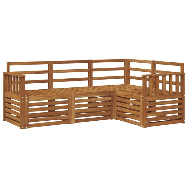 vidaXL Soffgrupper 4 pcs Naturf&auml;rg Massivt Akaciatr&auml;