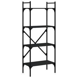 vidaXL Bokhylla med 4 hyllplan svart 56x31,5x138,5 cm konstruerat tr&auml;