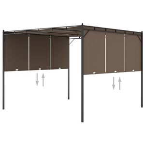 vidaXL Tr&auml;dg&aring;rdspaviljong med draperier 3x3x2,25 m taupe