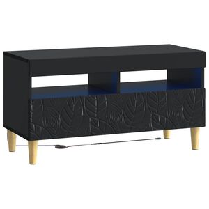 vidaXL LED TV-sk&aring;p Svart Konstruerat tr&auml;