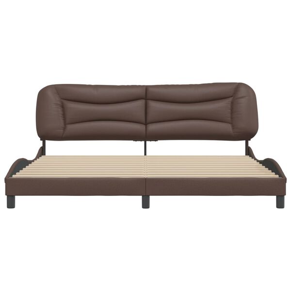 vidaXL Bed Frame without Mattress "Hvar" Brown 200x200 cm Faux Leather