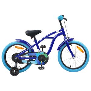 vidaXL Barncykel 16 Tum f&ouml;r 4-6 &aring;r gamla M&ouml;rkbl&aring;