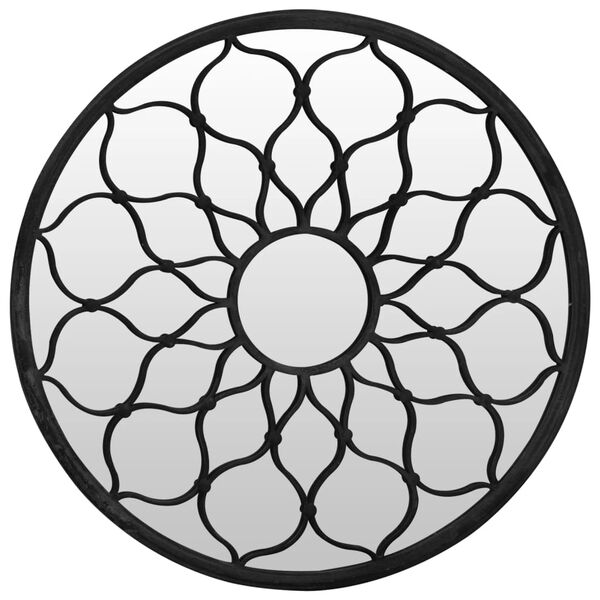 vidaXL Spegel svart 40x3 cm rund järn för inomhusbruk