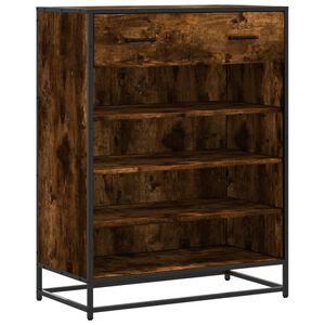 vidaXL Skosk&aring;p r&ouml;kf&auml;rgad ek 75x38x97,5 cm konstruerat tr&auml; och metall