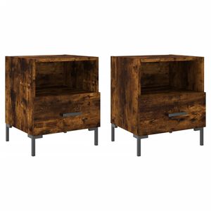 vidaXL S&auml;ngbord 2 st r&ouml;kf&auml;rgad ek 40x35x47,5 cm konstruerat tr&auml;